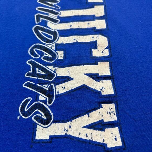 Vintage Kentucky Wildcats T Shirt Mens XL Blue Y2K NCAA Sec Basketball Football - Picture 5 of 10